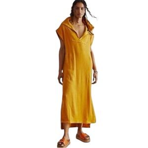Free People FP Beach Ryan Ribbed Midi Dress in Golden Girl Women’s Size Small